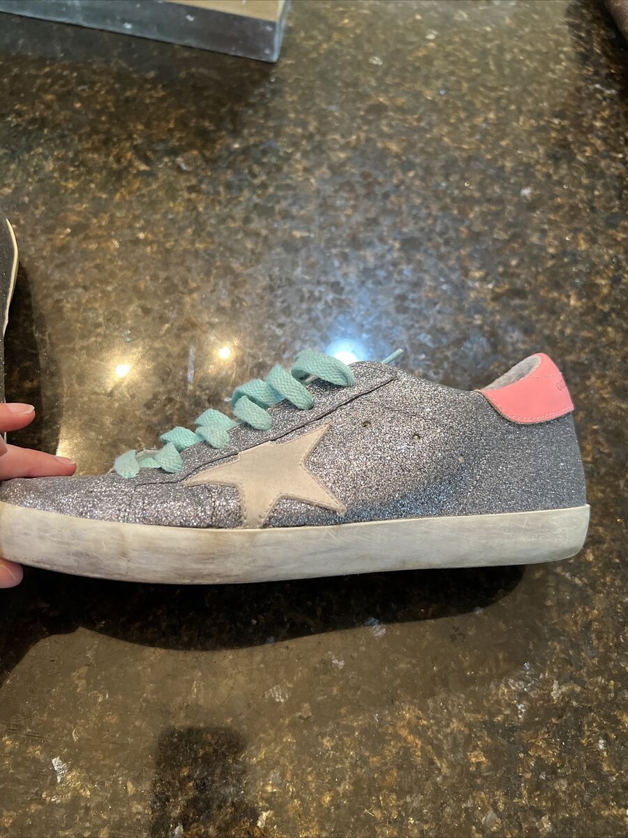 Size 38 Golden Goose Superstar Silver Glitter Sneakers With Size 38 Golden Goose Superstar Silver Glitter Sneakers With