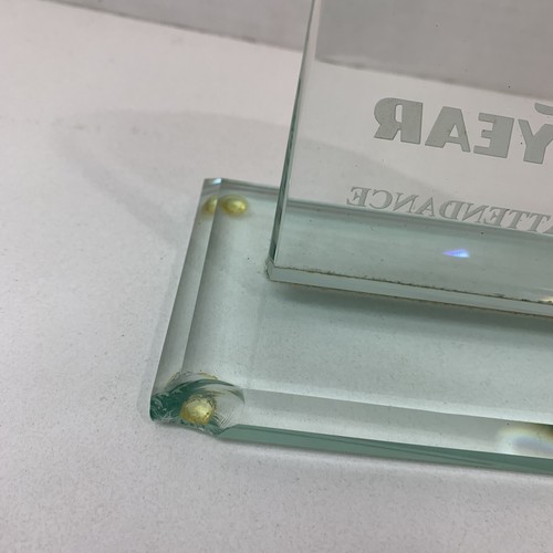 Goodyear Desk Clock Gold Color Perfect Attendance Award Battery Operated Chipped - Picture 7 of 9