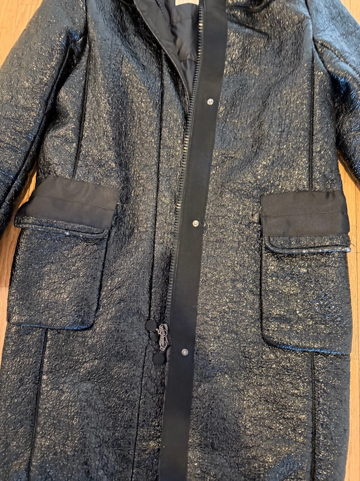 MONCLER DONNA PIUMINO NEUF NERO LUCIDO GIACCA CAPPOTTO TAGLIA 1
