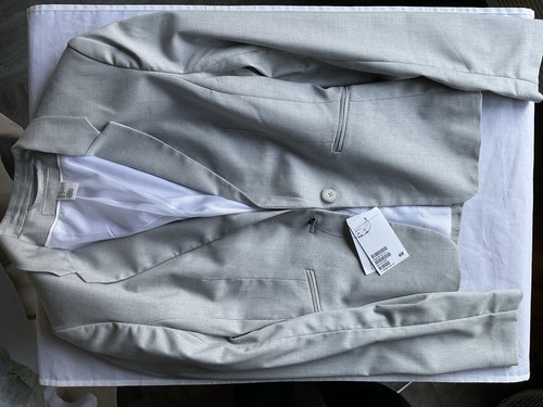 H&M Gray Twill Classic Open Career Blazer, Sz 0 - Picture 2 of 14