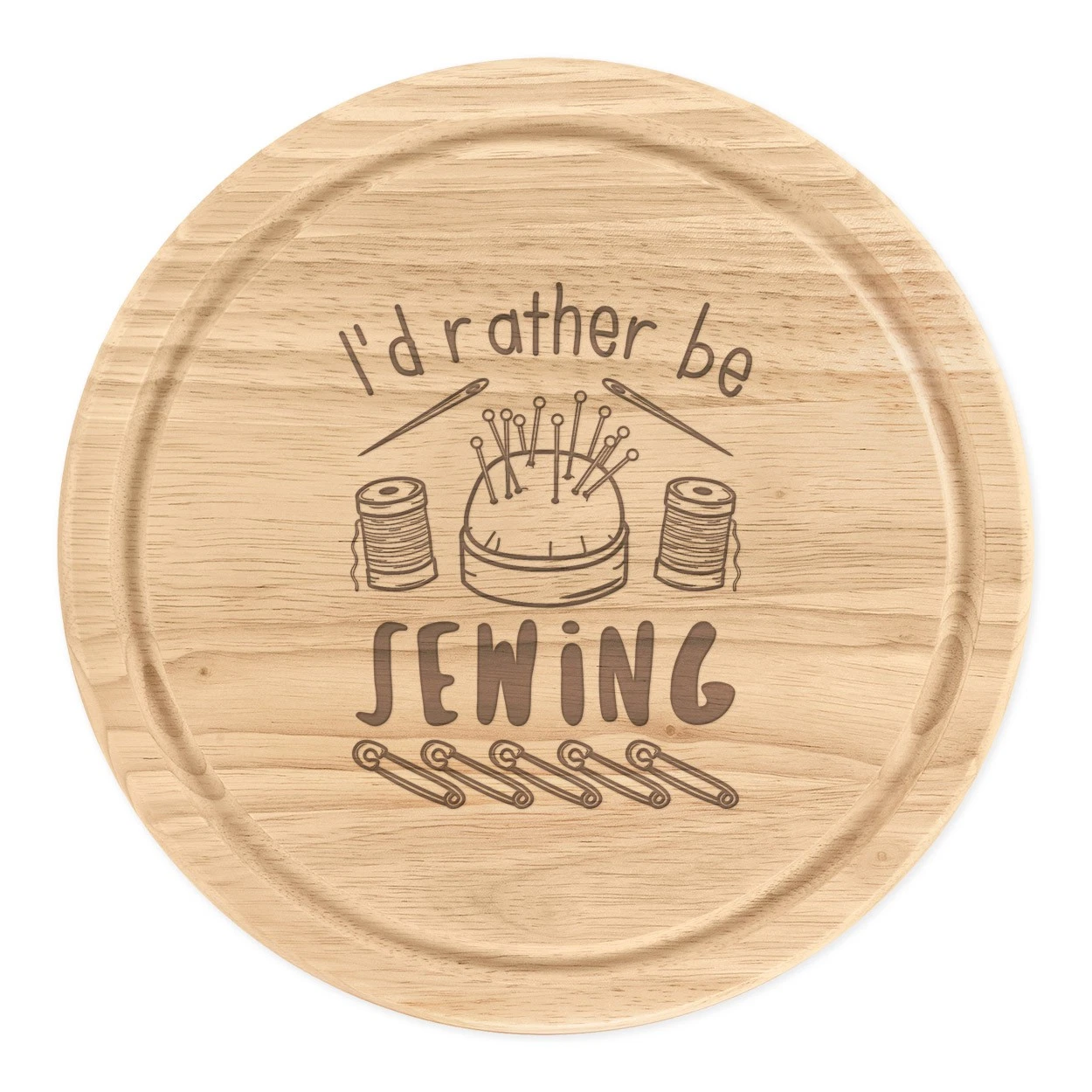 I'd Rather Be Sewing Round Chopping Cheese Board Worlds Best Awesome Mum Funny