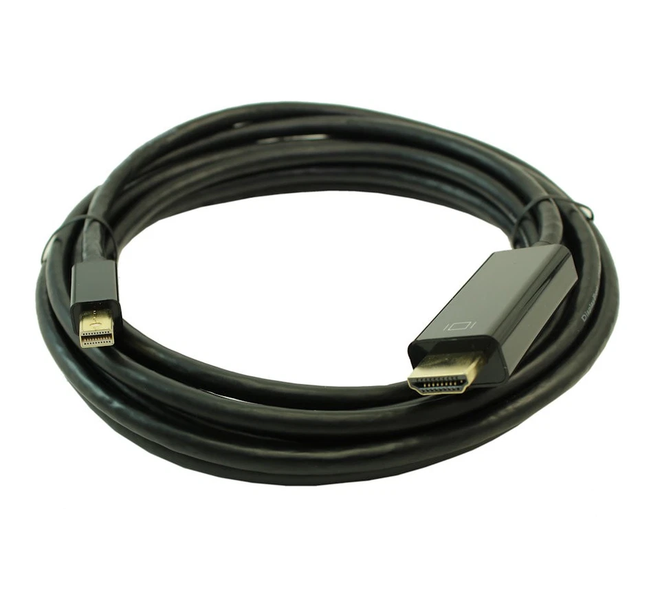 10ft Mini DisplayPort to HDMI Cable 30AWG Gold Plated  4Kx2K@30Hz  Black - Image 2 of 3