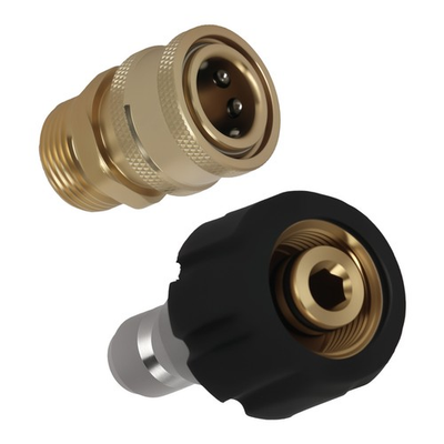 #ad 2PCS M22 14mm Thread to 3 8quot; QC Brass Adapter Pressure Washer Coupler 5000PSI $13.17