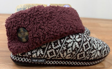 Muk Luks Melinda Bootie Slippers Size Large Fits Women's 9-10 Burgundy NEW