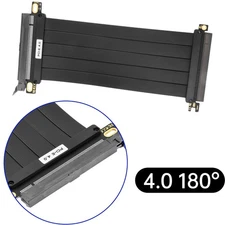 For PCI-E 4.0 180° 16x Riser Cable Graphics Card Extension Cable For GPU Card US