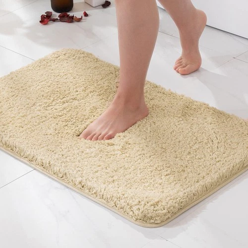 Non-Slip Bath Mat Absorbent Washable 50x80cm – Light Tan