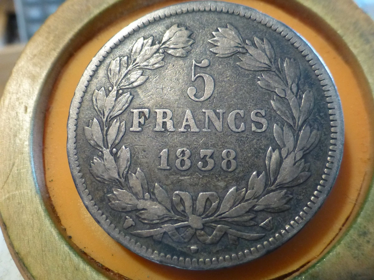 Pièce Commémorative 5 Francs – Cuivre Doré – 7 Dates Antiques (1862, 1868) – Réplique Collection – Alliage Zinc