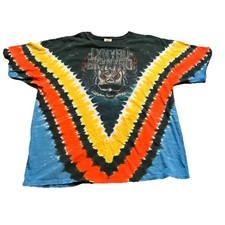 Vintage 90  s Lynyrd Skynyrd Liquid Blue T Shirt Adult 2XL Tie Dye Graphic Mens