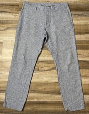 Perry Ellis Portfolio Linen Blend Pants Mens 33X30 Blue Slim Fit Straight