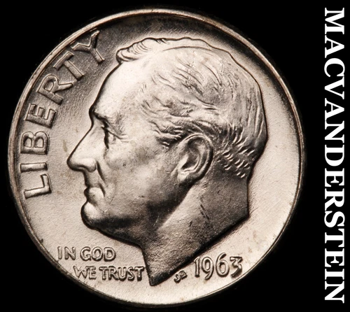 1963-D Silver Roosevelt Dime-Choice Gem BU Lustrous No Reserve #i2880