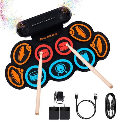 9 Pad Schlagzeug Elektronisches Electronic Drum Mit Drumsticks Mobile Für Kinder