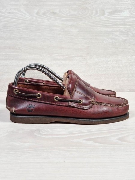 Men Timberland Loafers Brown Leather 39 #NZ36
