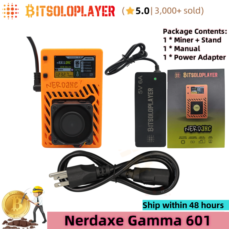 Upgraded Nerdaxe Gamma 601, 1.2TH/s Bitcoin Asic Solo Miner BTC