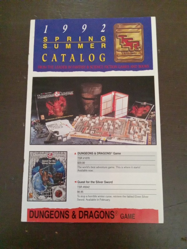  Dungeons And Dragons TSR Catalog 1992 Spring/Summer Catalog 