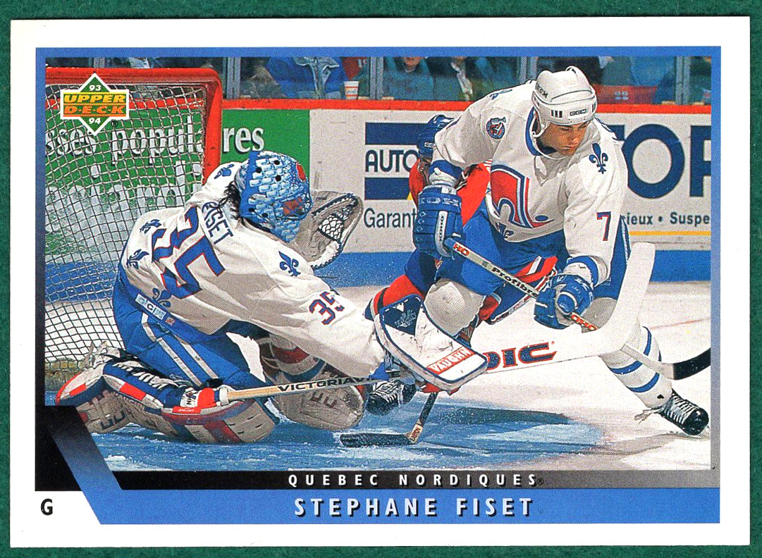 Stephane Fiset - 1993-94 Upper Deck #203 - Quebec Nordiques Hockey Card