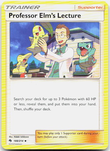 Professor Elm's Lecture 188/214 Uncommon Lost Thunder Pokemon Lightly Played