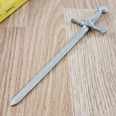 Denix Excalibur Sword Letter Opener 8'' One Piece Metal Construction Blade 3080