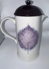White Portmeirion Cafetiere Dusk Jo Gorman Purple Ceramic Coffee Pot Maker