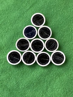 SUBBUTEO SET OF 10 HEAVYWEIGHT BASES WHITE OUTER BASES WITH BLACK INNER DISCS.
