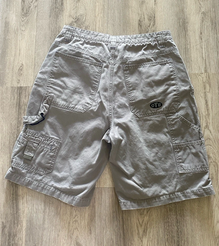 Pantalones Cortos Sueltos De Colección Y2K OTB Para Hombres 34 Caqui Patinador Bordado Una Marca Resistente Foto 4 de 4