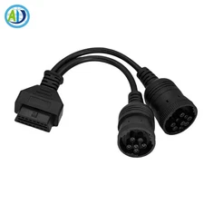 OBD2 Adapter 9Pin+6Pin Y Splitter Connector Cables for Heavy Duty ,Trucks, Bus