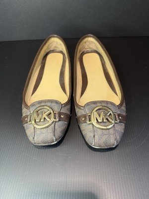 AS-IS MICHAEL KORS Dark Brown  FULTON FLATS Shoe Driving Shoes Sz 8