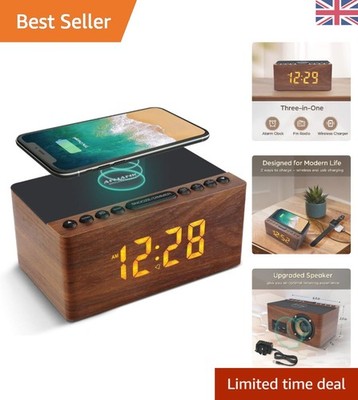Multifunktionaler Holzwecker mit dimmbarem Display & Schnellladestation