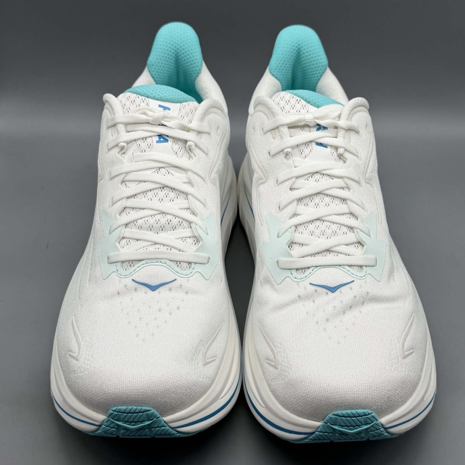 Hoka One One Clifton 10 Men’s 14 D Running Shoes Gym Training White Skyward Blue thumbnail 2