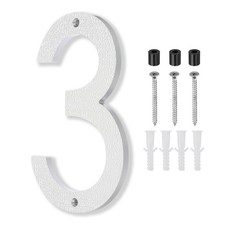 10 Inch House Number, House Address Numbers Sign Large Floating, Silver, 3