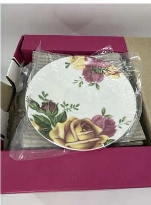 ROYAL ALBERT Country Rose Chintz 9 PCs Tea Set - Teapot, 4x Cups, 4 Saucers NIB