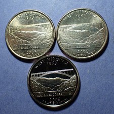 2005-P/D/S West Virginia Washington Clad Quarter 
