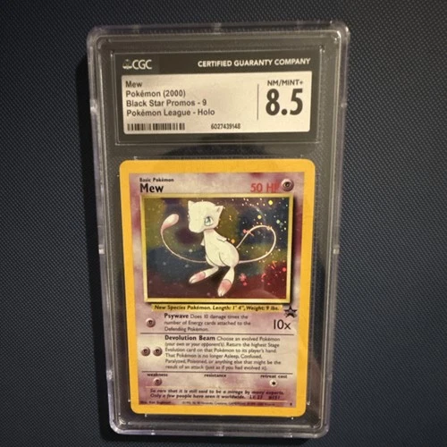 Pokémon Mew 9 Black Star Promo League Holo CGC 8.5 Rare 50HP 2000 Wizards