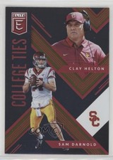 2018 Panini Elite Draft Picks College Ties Clay Helton Sam Darnold #1 7gk