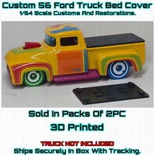Bed Cover 2PC Pack 3D Printed 1/64 Scale Hot Wheels Custom 56 Ford Truck