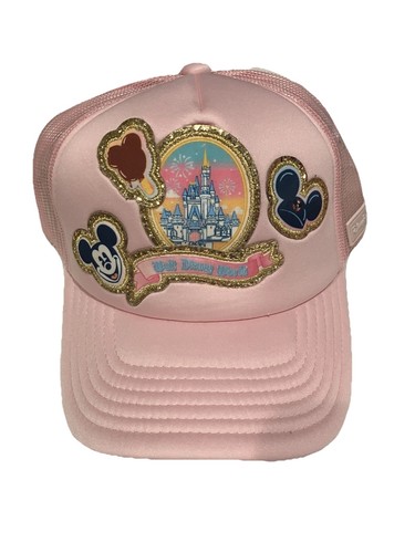 NWT New Disney World STONEY CLOVER LANE  Trucker Hat Strap Adult Pink Glitter