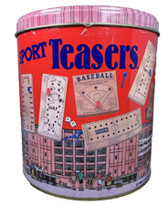 Cardinal Industries Inc.,1990 Sport Teasers Peg Games New in Tin..BRAIN TEASERS