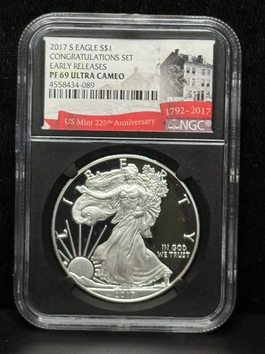 NGC PF69 Ultra Cameo 2017-S American Silver Eagle One Dollar Silver Coin C.S-089