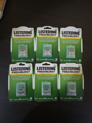 New 6 Pack Listerine PocketPaks Breath Strips, Freshburst, 24 ct each Free Ship