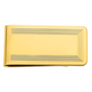 Authentic Gold-plated Kelly Waters Polished with Engraveable Area Money Clip