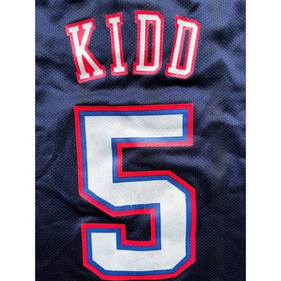 Jason KIDD #5 New Jersey Nets REEBOK jersey yth L 14-16 navy NBA