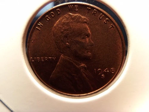 1948-S Lincoln Wheat Cent Red Brown Circulated AU Condition  I-2