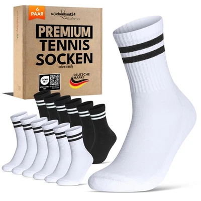 Premium Tennissocken Retro Sportsocken Herren Damen Socken (6 | 12 | 24 Paar) - Bild 1 von 4