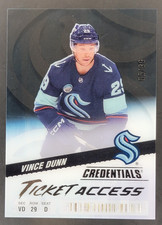 2024-25 Upper Deck Credentials Vince Dunn Ticket Access Acetate /99 Kraken