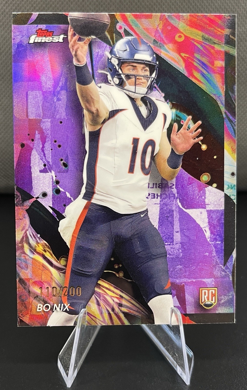 Bo Nix  Rookie 2024 Topps Finest Football Uncommon Purple Refractor /200  #163