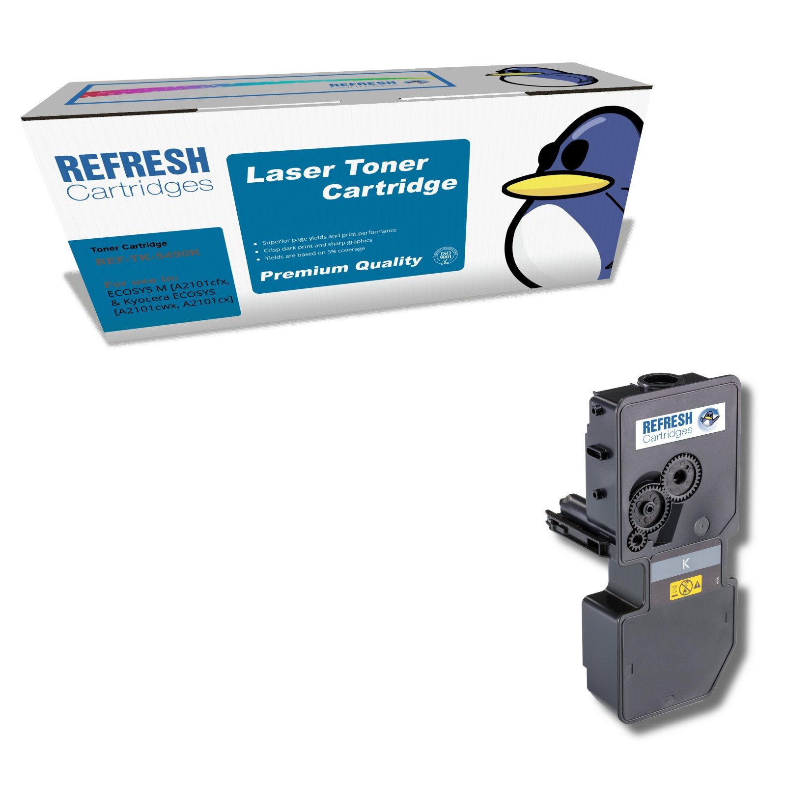 Refresh Cartridges Black TK-5490K Toner Compatible With Kyocera Printers
