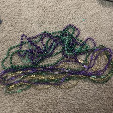 Multi Color Mardi Gras Hanging Beads Green purple gold Lot Of 11