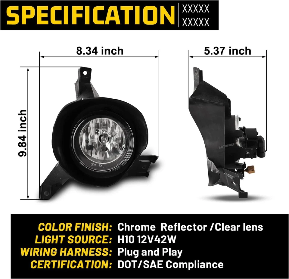 2-PACK Clear Fog Lights For 2002-2005 Ford Explorer Front Bumper Driving Lamps - Image 3 of 4