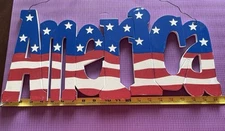 20”  AMERICA SIGN Wooden 