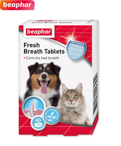 BEAPHAR FRESH BREATH TABLETS FOR DOG OR CATS HELPS CONTROL BAD BREATH 3 X 40=120 - Picture 2 of 7