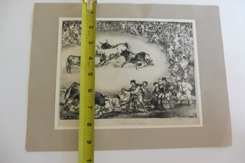 VTG GOYA SPANISH DIVERSION BULLFIGHTING ART PRINT SPAIN PRINTED IN JAPAN RARE - Picture 20 of 20